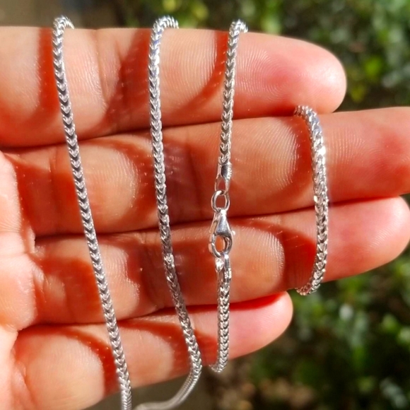 Sterling Silver 925 Rhodium finish Franco 180 Chain 1.8mm 26" - Picture 1 of 4